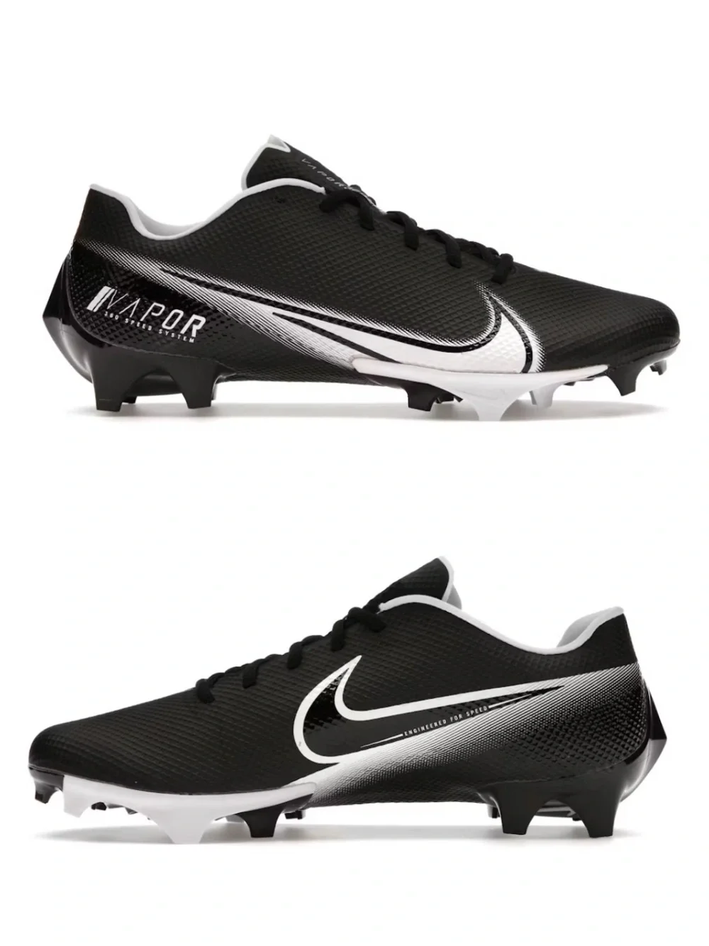 Nike Vapor 360 Speed System Football Cleats Black White Men's Size 10
